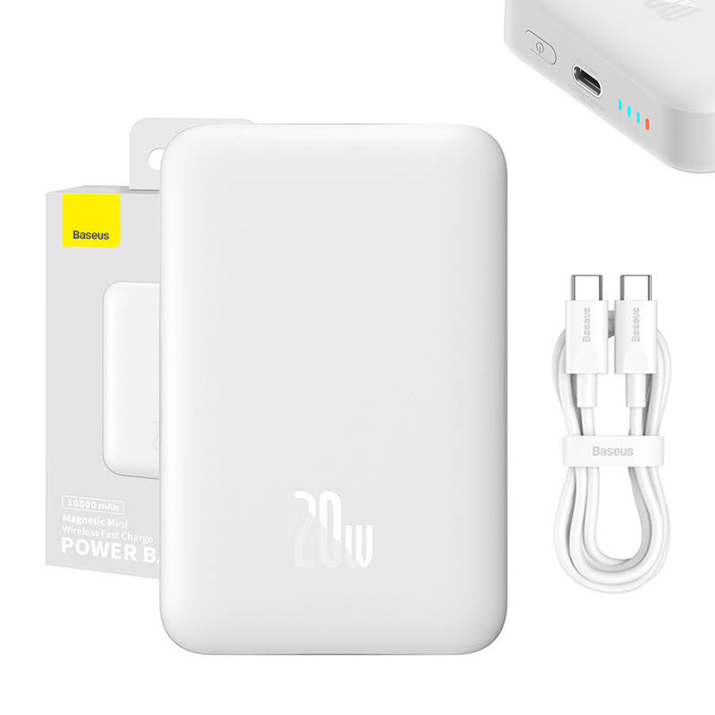 Powerbank Baseus Magnetic, 10000mAh, USB-C 20W, MagSafe (white)_0
