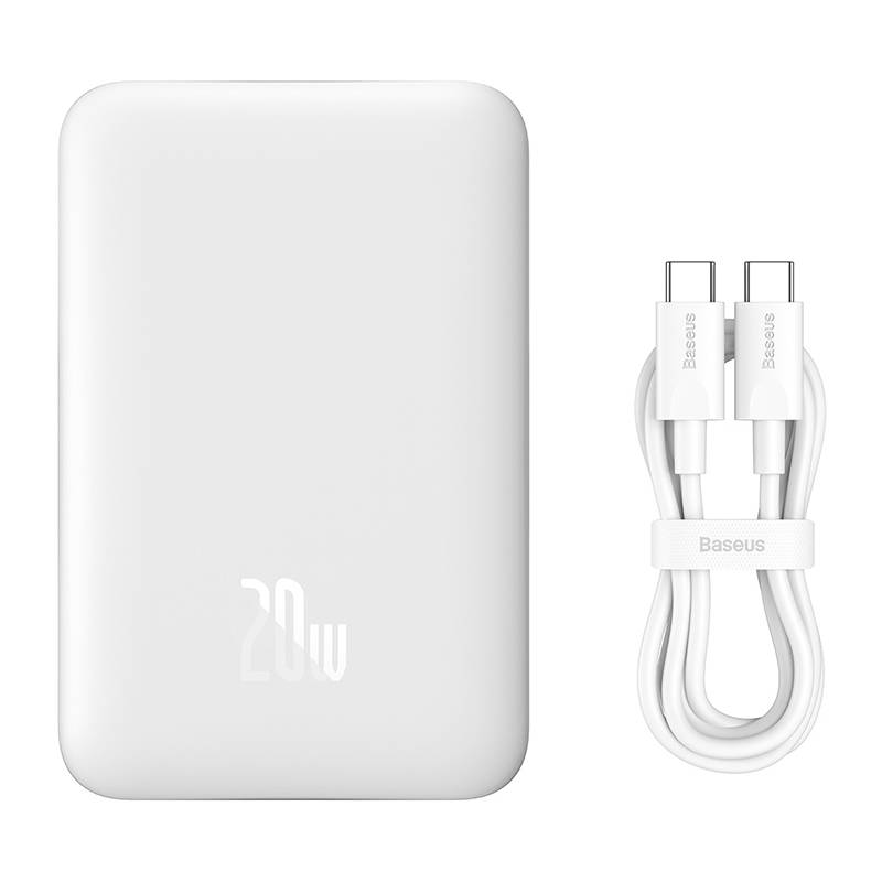 Powerbank Baseus Magnetic, 10000mAh, USB-C 20W, MagSafe (white)_10