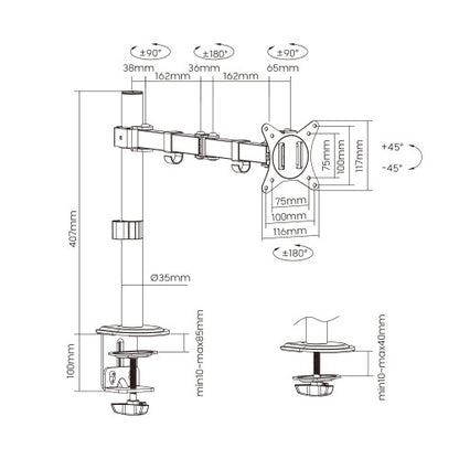 EWENT SOPORTE DE MESA PARA MONITOR  HASTA 34â€ CARGA MÃXIMA 9KG._5