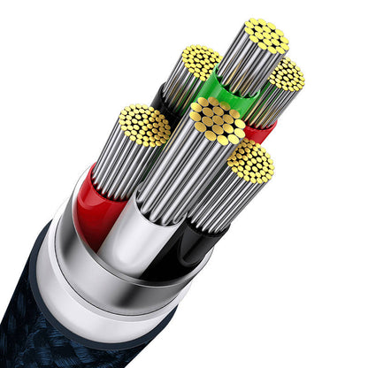 Baseus Flash Series Ⅱ 3in1 Fast Charging Cable USB-A to USB-C / Micro-USB / Lightning 66W 480Mbps 1.2m Blue_12