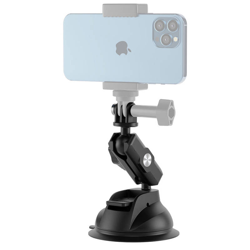 TELESIN Universal Suction Cup Holder with phone holder and action camera mounting TE-SUC-012_1