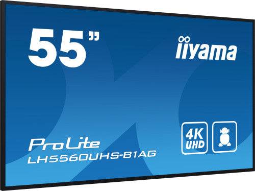 iiyama PROLITE Pizarra de caballete digital 139,7 cm (55") LED Wifi 500 cd / mÂ² 4K Ultra HD Negro Procesador incorporado Android 11 24/7_0