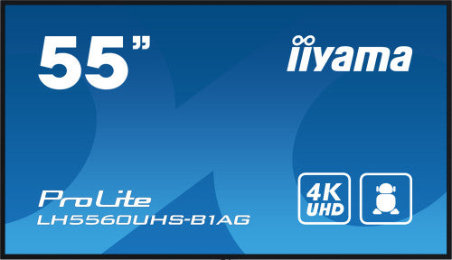 iiyama PROLITE Pizarra de caballete digital 139,7 cm (55") LED Wifi 500 cd / mÂ² 4K Ultra HD Negro Procesador incorporado Android 11 24/7_5