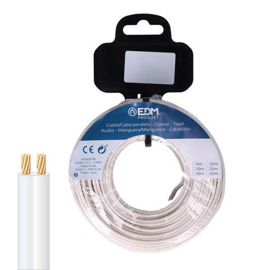 Rolo de cabo paralelo 2x1mm branco 50m (Ã¡udio)_0