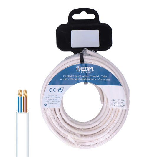 Rolo de cabo plano h03vv-f 2 x 0,75 mmÂ² branco, 10 m_0