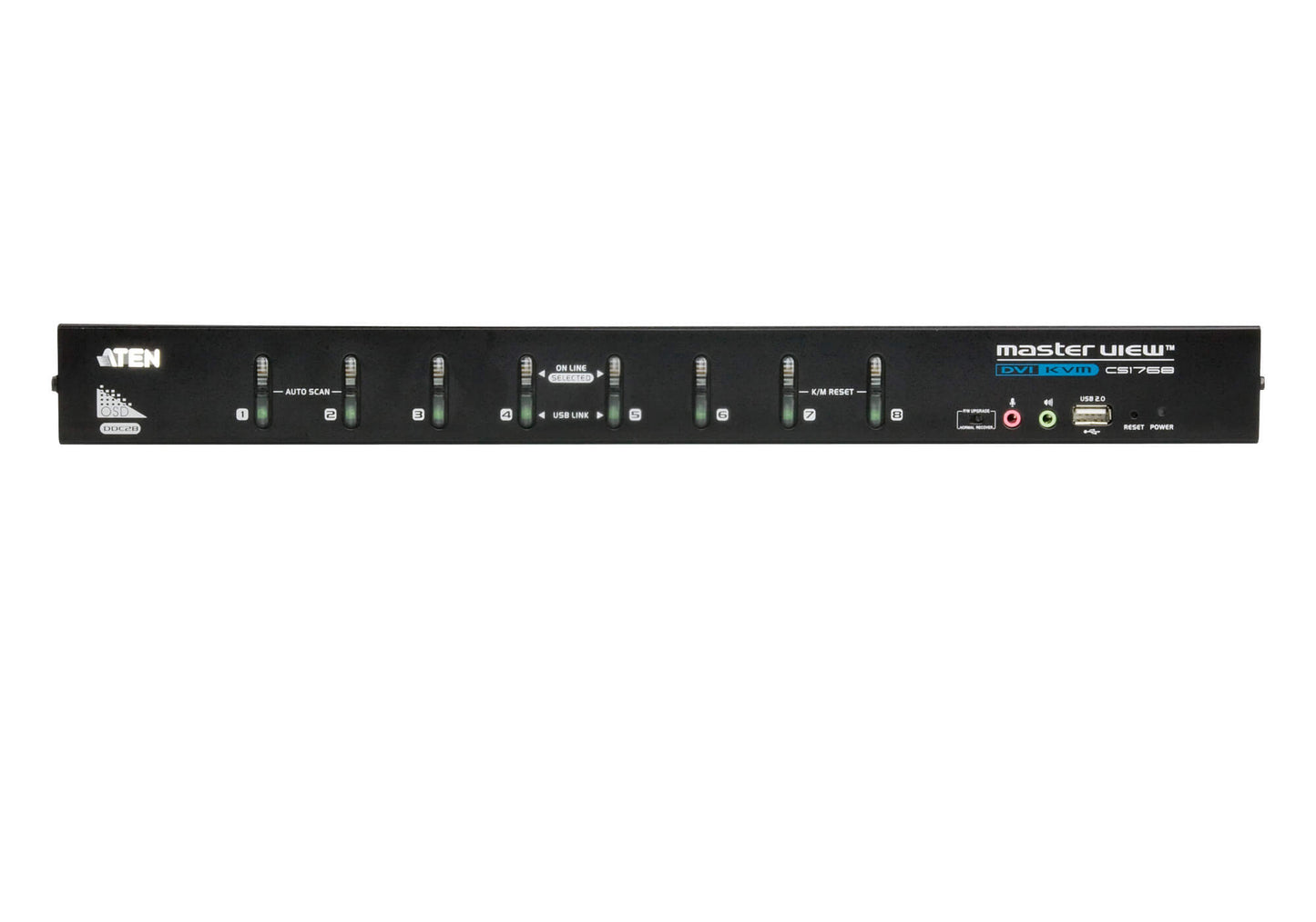 ATEN SWITCH 8-PORT USB DVI KVM WITH USB PERIPHERAL SUPPORT, AUDIO AND BROADCAST MODE (CS1768-ATA-G)_1