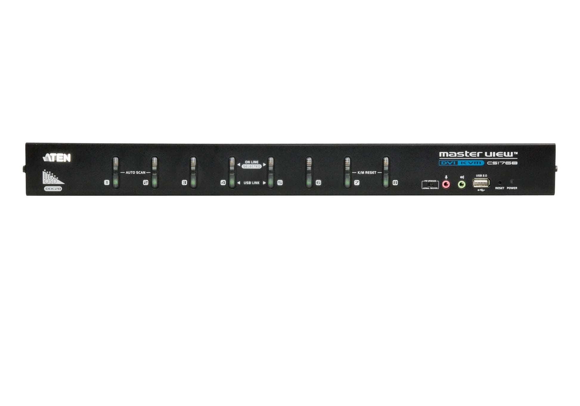 ATEN SWITCH 8-PORT USB DVI KVM WITH USB PERIPHERAL SUPPORT, AUDIO AND BROADCAST MODE (CS1768-ATA-G)_1
