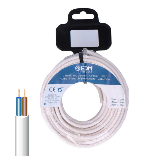 Rolo de cabo tubular h05vv-f 2 x 1,50 mmÂ² branco, 25 m_0