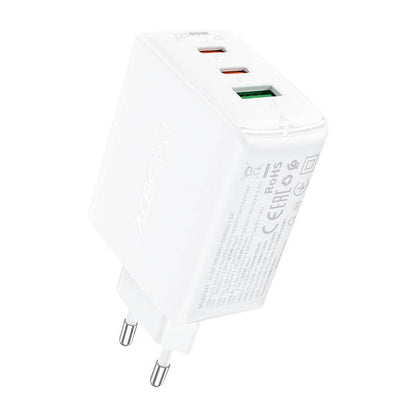Wall charger Acefast A41 , 2x USB-C + USB, GaN 65W (white)_0