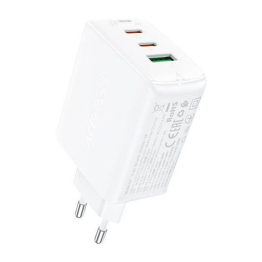 Wall charger Acefast A41 , 2x USB-C + USB, GaN 65W (white)_0
