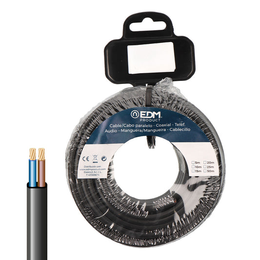Carretel de cabo paralelo plano vvk(h2) 06/1kv 2 x 2,50 mmÂ² preto, 10 m_0
