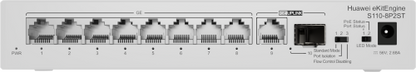 HUAWEI S110-8P2ST ( 8 10/100/1000 BASE-T PORTS POE+ 1GE SFP PORT, 1*10/100/ 100BASE T PORT, AC POWER, POWER ADAPTER)_0
