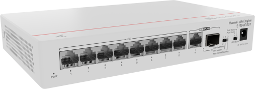 HUAWEI S110-8P2ST ( 8 10/100/1000 BASE-T PORTS POE+ 1GE SFP PORT, 1*10/100/ 100BASE T PORT, AC POWER, POWER ADAPTER)_1