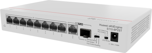 HUAWEI S110-8P2ST ( 8 10/100/1000 BASE-T PORTS POE+ 1GE SFP PORT, 1*10/100/ 100BASE T PORT, AC POWER, POWER ADAPTER)_2