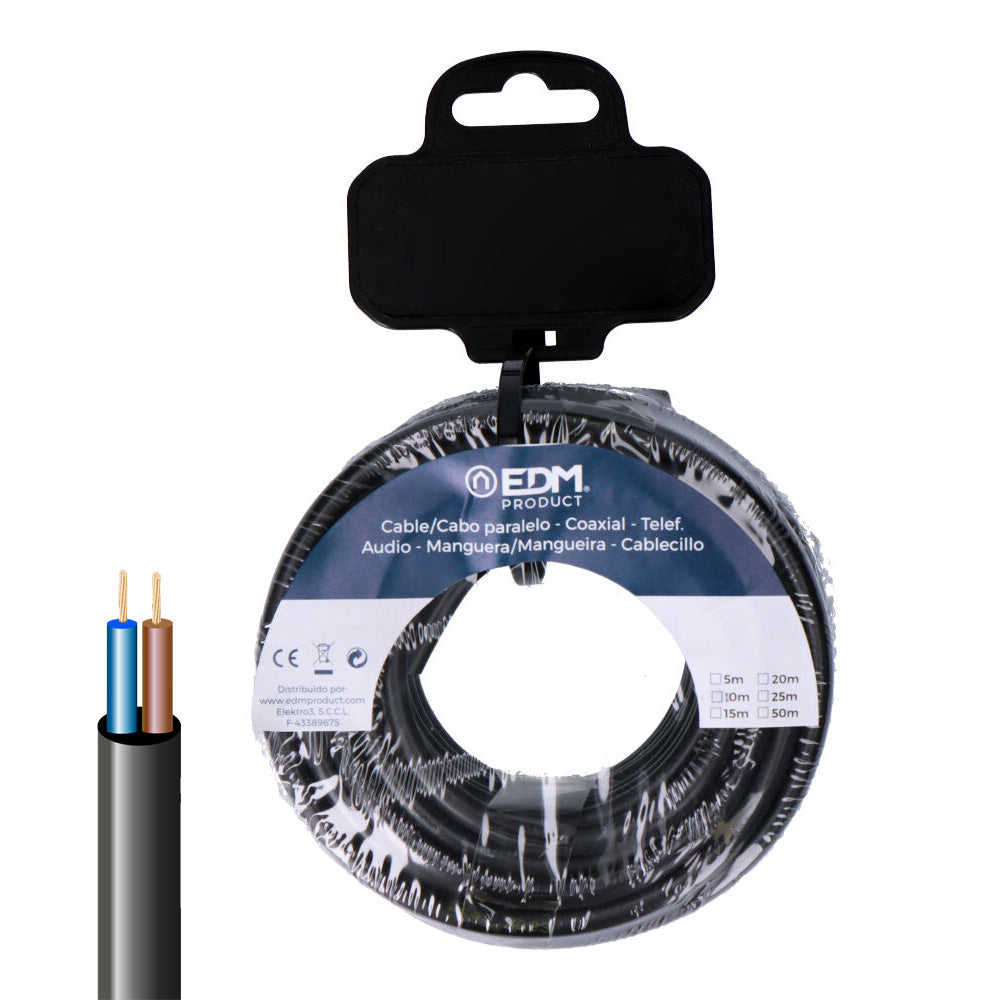 Rolo de cabo elÃ©trico h05vv-f 2 x 0,75 mmÂ² preto, 10m_0