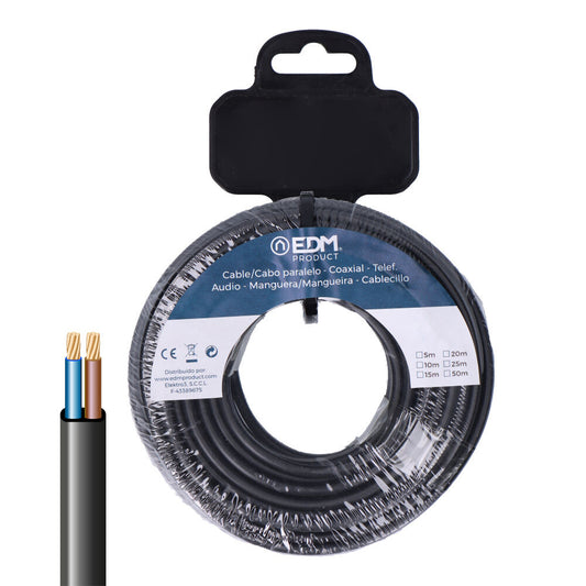 Rolo de cabo paralelo h03vv-f 2 x 0,75 mmÂ² preto, 5m_0