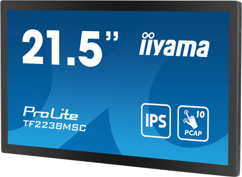 MONITOR IIYAMA 22" TACTIL (TF2238MSC-B1) 1920X1080/ 600CD /1000:1 / HDMI/ DP /2 X USB/ 5MS/ MM / USO HORIZ-VERTI-BOCA ARRIBA / VESA 100X100 /NEGRO_5