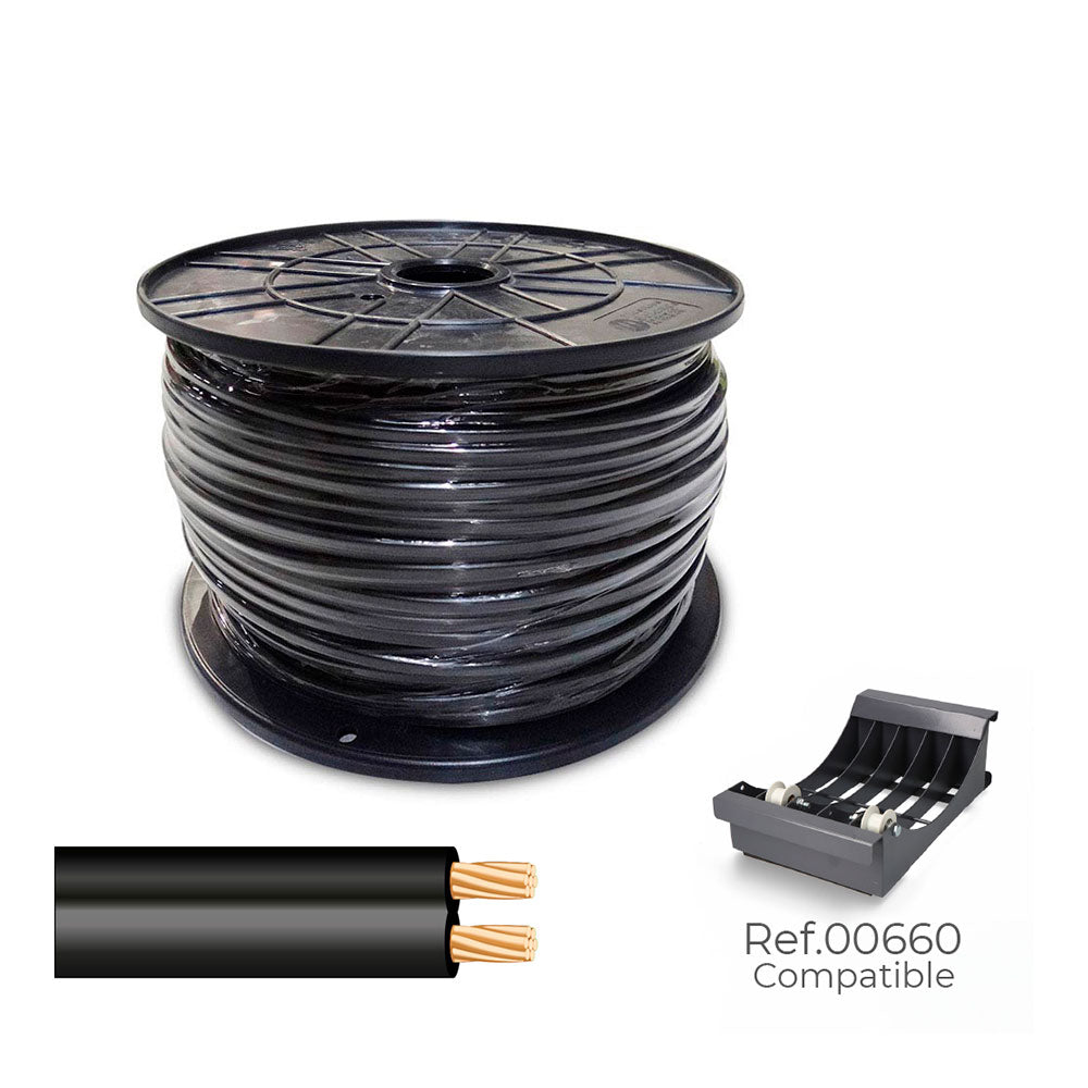 Cabo paralelo 48v 2 x 0,75 mmÂ² preto 500 m. (bobina mediana)_0