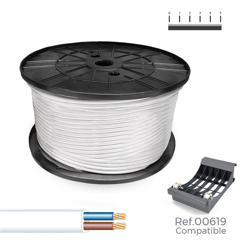 Cabo paralelo h03vvh2-f 2 x 0,75 mmÂ² branco, 400m. (bobine grande)_0
