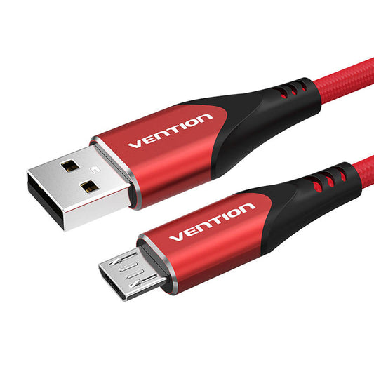 Cable USB 2.0 to Micro USB Vention COARG 3A 1.5m (Red)_0