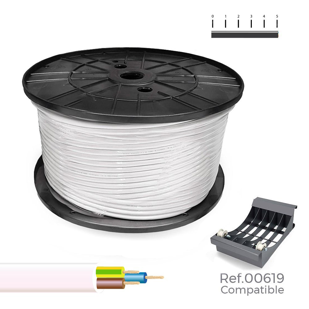 Cabo elÃ©trico h05vv-f 3 g 1,00 mmÂ² branco, 300m. (bobine grande)_0