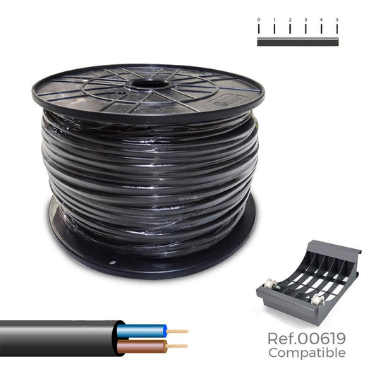 Cabo elÃ©trico vv-k06/1kv 2 x 1,50 mmÂ² preta, 150 m. (bobine grande)_0