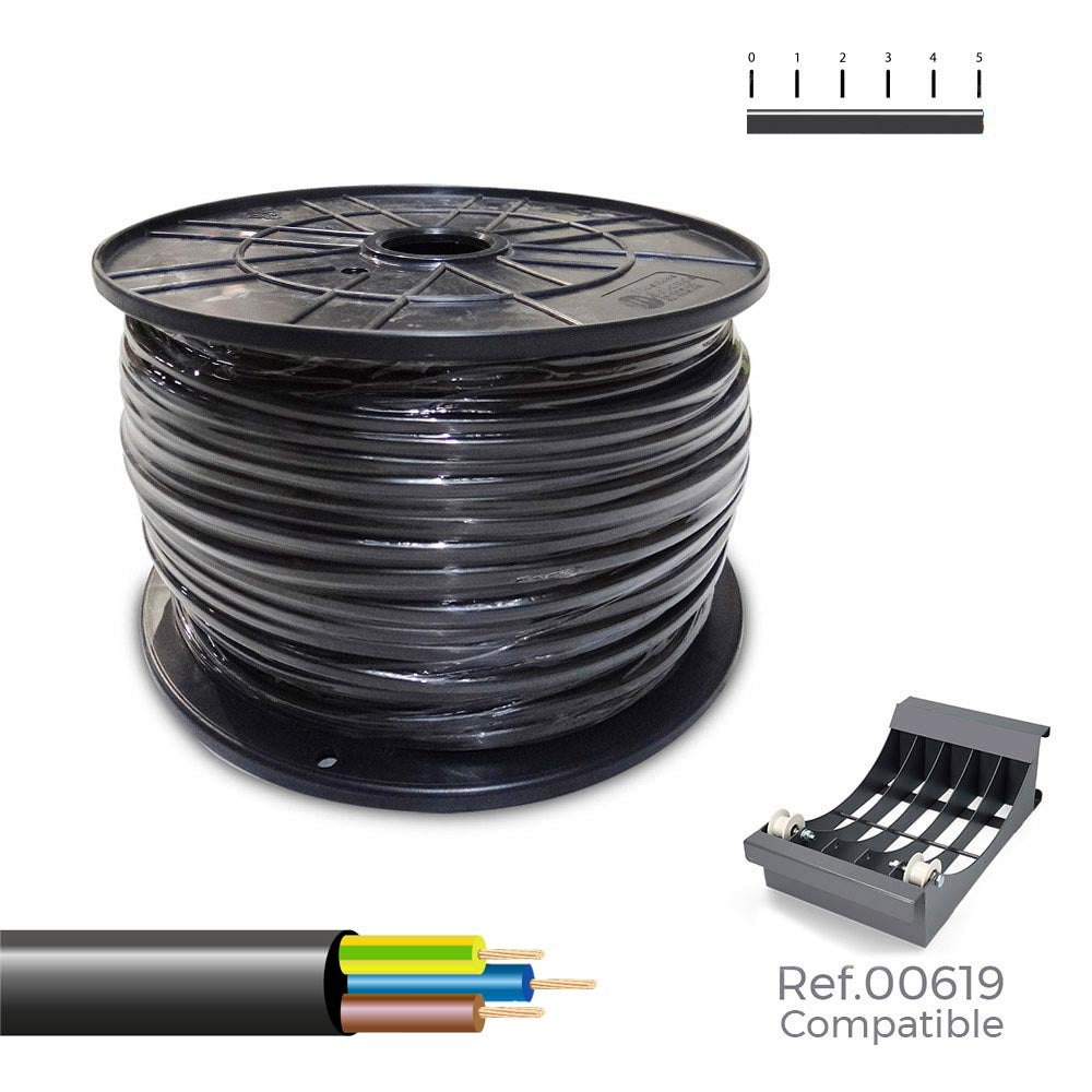 Cabo elÃ©trico vv-k06/1kv 3 g 1,50 mmÂ² preto, 100m. (bobine grande)_0