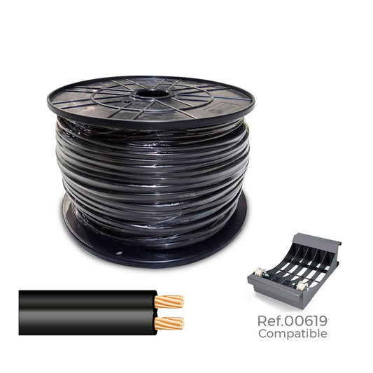 Bobine de cabo paralelo 48v 2 x 0,75 mmÂ² preto 1000 m (bobine grande)_0