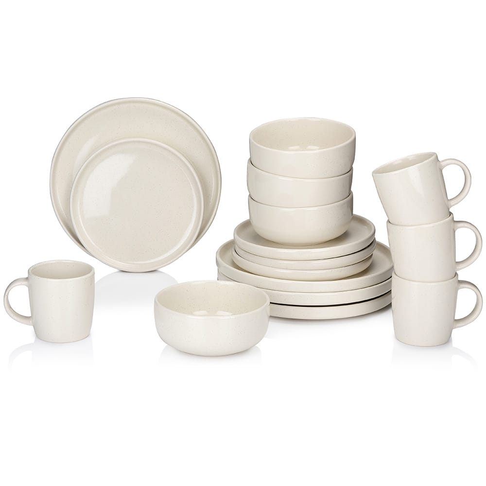 LouÃ§a de pequeno almoÃ§o creme cerÃ¢mica 16 peÃ§as_0