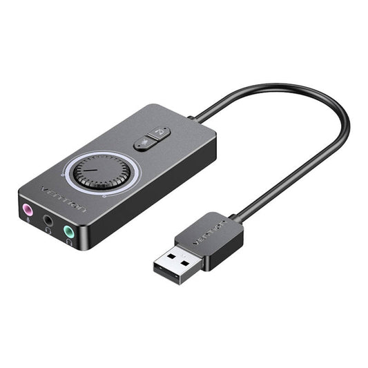 External USB 2.0 audio card Vention CDRBF 1m (black)_0