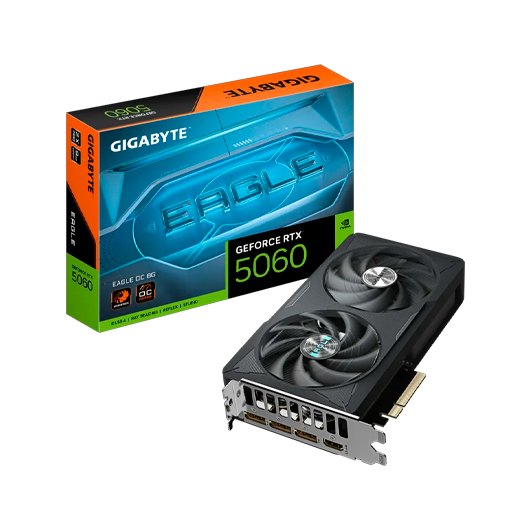 GIGABYTE GeForce RTX 5060 EAGLE OC 8G Tarjeta GrÃ¡fica - 8GB GDDR7, 128bit, PCI-E 5.0, 2550 MHz Frecuencia del nÃºcleo, 3 x DisplayPort, 1 x HDMI, GV-N5060EAGLE OC-8GD_1