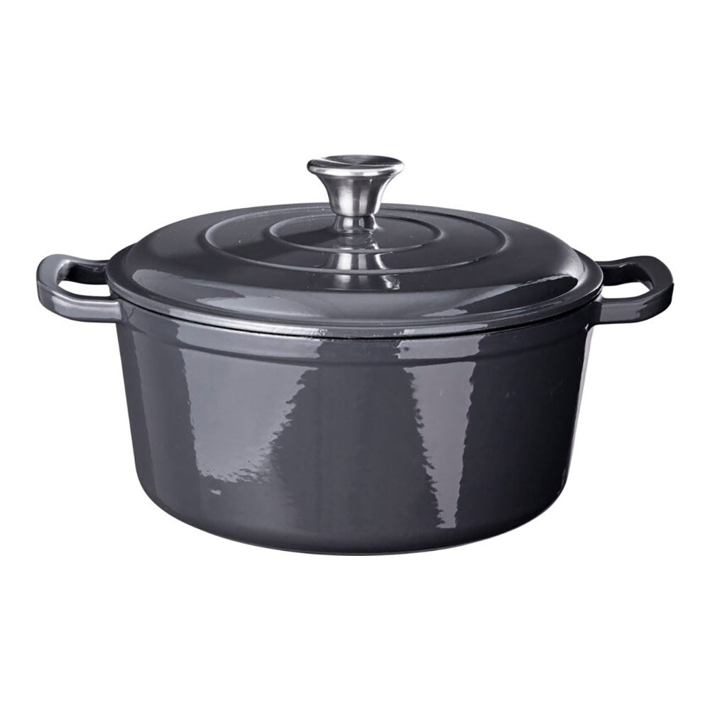 Panela de ferro fundido esmaltado cinza Ã¸26 x 12 cm_0