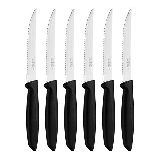 Facas serrilhadas para carne, plenus, preto, 6 unidades_0