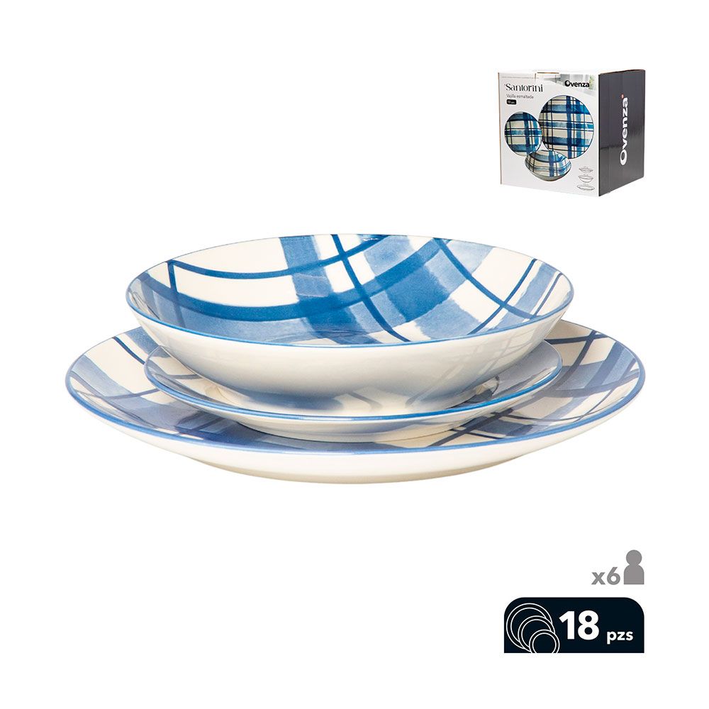 ServiÃ§o de loiÃ§a de 18 peÃ§as, modelo santorini azul_0