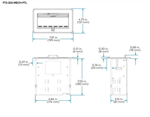 CRESTRON FLIPTOP FT2 SERIES CABLE MANAGEMENT SYSTEM, 202 SIZE, MECHANICAL, PASS-THROUGH LID, BLACK (FT2-202-MECH-PTL-B) 6511668_0
