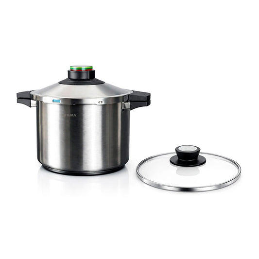 Panela de pressÃ£o prÃªst 8 l, aÃ§o inoxidÃ¡vel 18/10, inclui tampa de vidro, Ã¸24 cm_0
