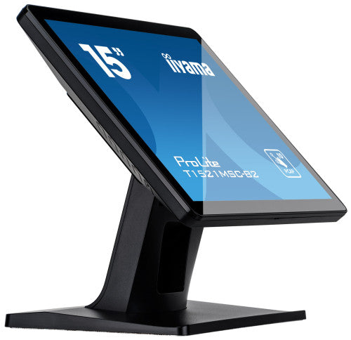 MONITOR IIYAMA 15" PCAP BEZEL FREE FRONT, 10P TOUCH, 1024X768, SPEAKERS, VGA, HDMI, 325CD/MÂ², USB INTERFACE, EXTERNAL POWER ADAPTER, MULTITOUCH WITH SUPPORTED OS (T1521MSC-B2)_1