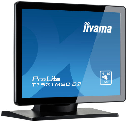 MONITOR IIYAMA 15" PCAP BEZEL FREE FRONT, 10P TOUCH, 1024X768, SPEAKERS, VGA, HDMI, 325CD/MÂ², USB INTERFACE, EXTERNAL POWER ADAPTER, MULTITOUCH WITH SUPPORTED OS (T1521MSC-B2)_2