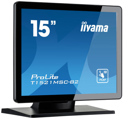 MONITOR IIYAMA 15" PCAP BEZEL FREE FRONT, 10P TOUCH, 1024X768, SPEAKERS, VGA, HDMI, 325CD/MÂ², USB INTERFACE, EXTERNAL POWER ADAPTER, MULTITOUCH WITH SUPPORTED OS (T1521MSC-B2)_4