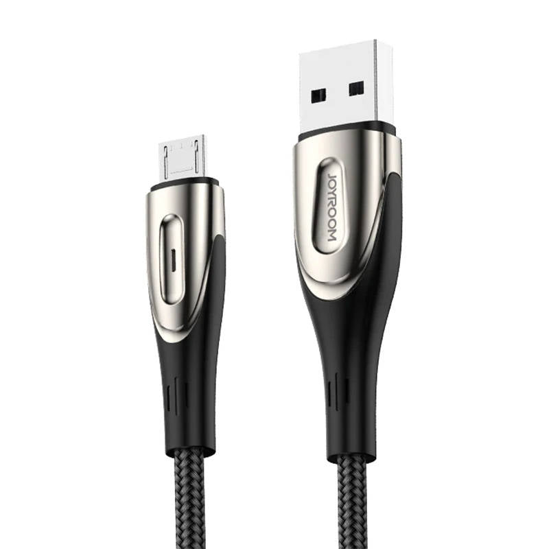 Joyroom Sharp Series S-M411 USB-A / micro USB 3A 2m Cable with Charging Indicator - Black_0