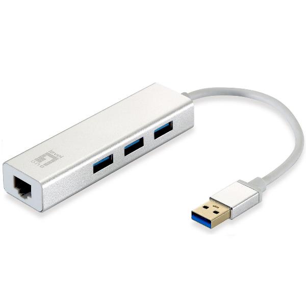 LEVELONE USB-0503 - ADATTATORE DI RETE USB GIGABIT+ HUB 3-PORTE USB 3.0_0