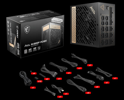 MSI MEG AI1300P PCIE5 unidad de fuente de alimentación 1300 W 24-pin ATX ATX Negro_4