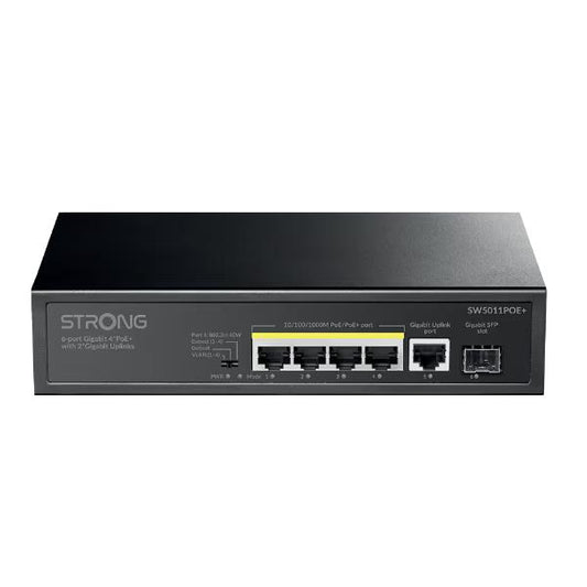 Switch STRONG 4 Porte Gigabit POE SW5011POE+ / Preto_0