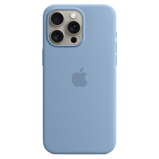 Custodia MagSafe in silicone per iPhone 15 Pro Max - Blu inverno_0