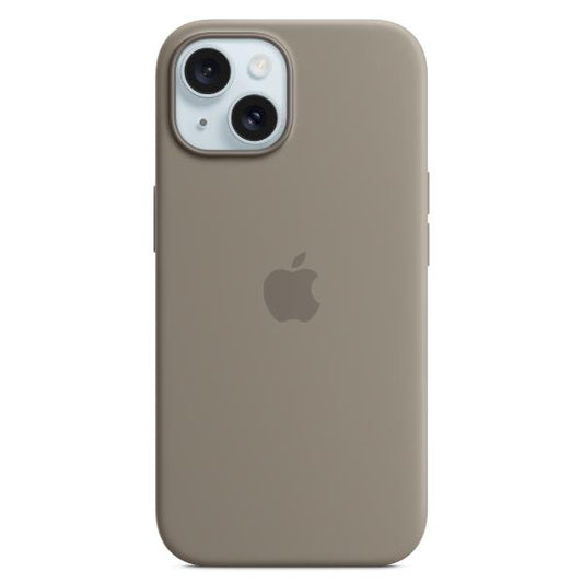 Custodia MagSafe in silicone per iPhone 15 - Grigio creta_0