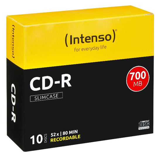CD-R INTENSO 80 / 700MB 52x Speed Slimcase / Preto / 1001622_0