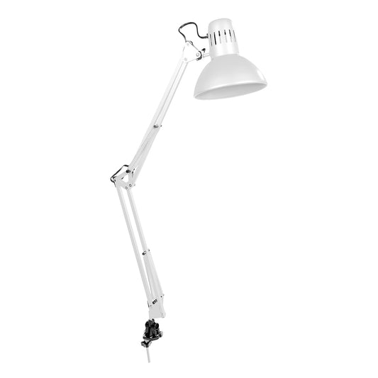 Candeeiro de mesa (arquiteto) modelo mebourne com grampo de aperto cor branco e27 60w edm_0