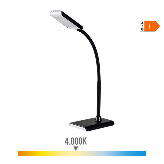 Candeeiro de mesa led 7w 400lm 4000k cor preto 9x13x33cm edm_0