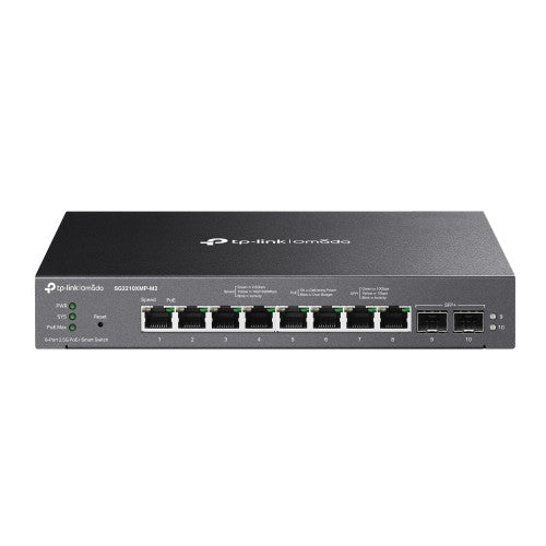TP-Link Omada SG2210XMP-M2 switch Gestionado L2/L2+ 2.5G Ethernet (100/1000/2500) EnergÃ­a sobre Ethernet (PoE) Negro_0