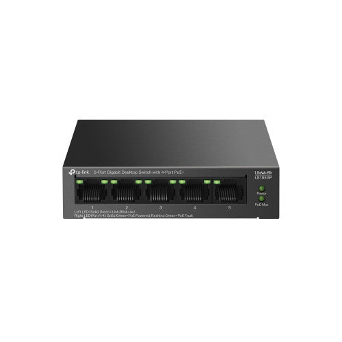 TP-Link LiteWave LS105GP switch No administrado Gigabit Ethernet (10/100/1000) Energía sobre Ethernet (PoE) Negro_0